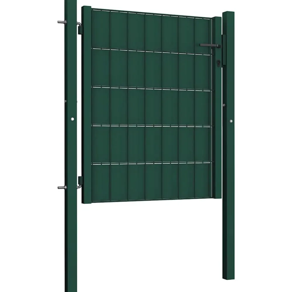 vidaXL Vallas De Jardín-Puerta de valla de PVC y acero 100 x 81 cm