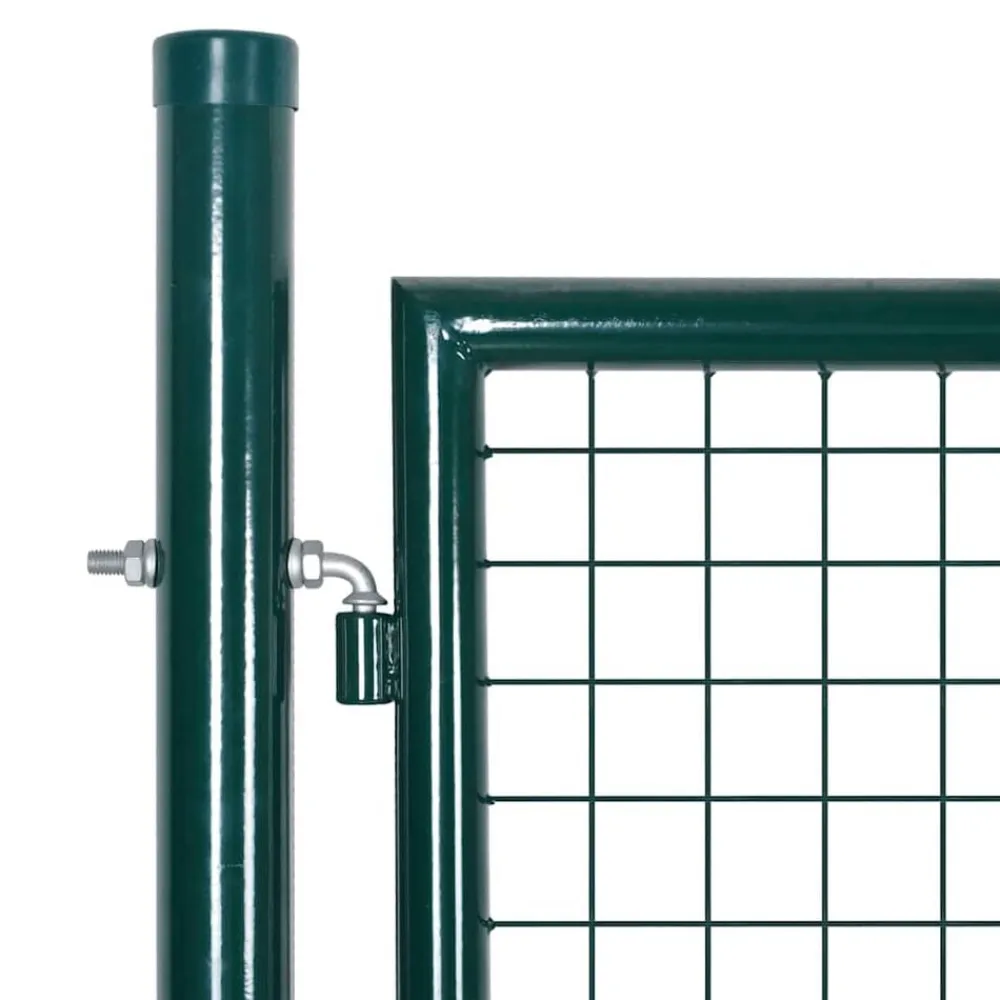 vidaXL Puerta de valla de acero 300 x 100 cm verde