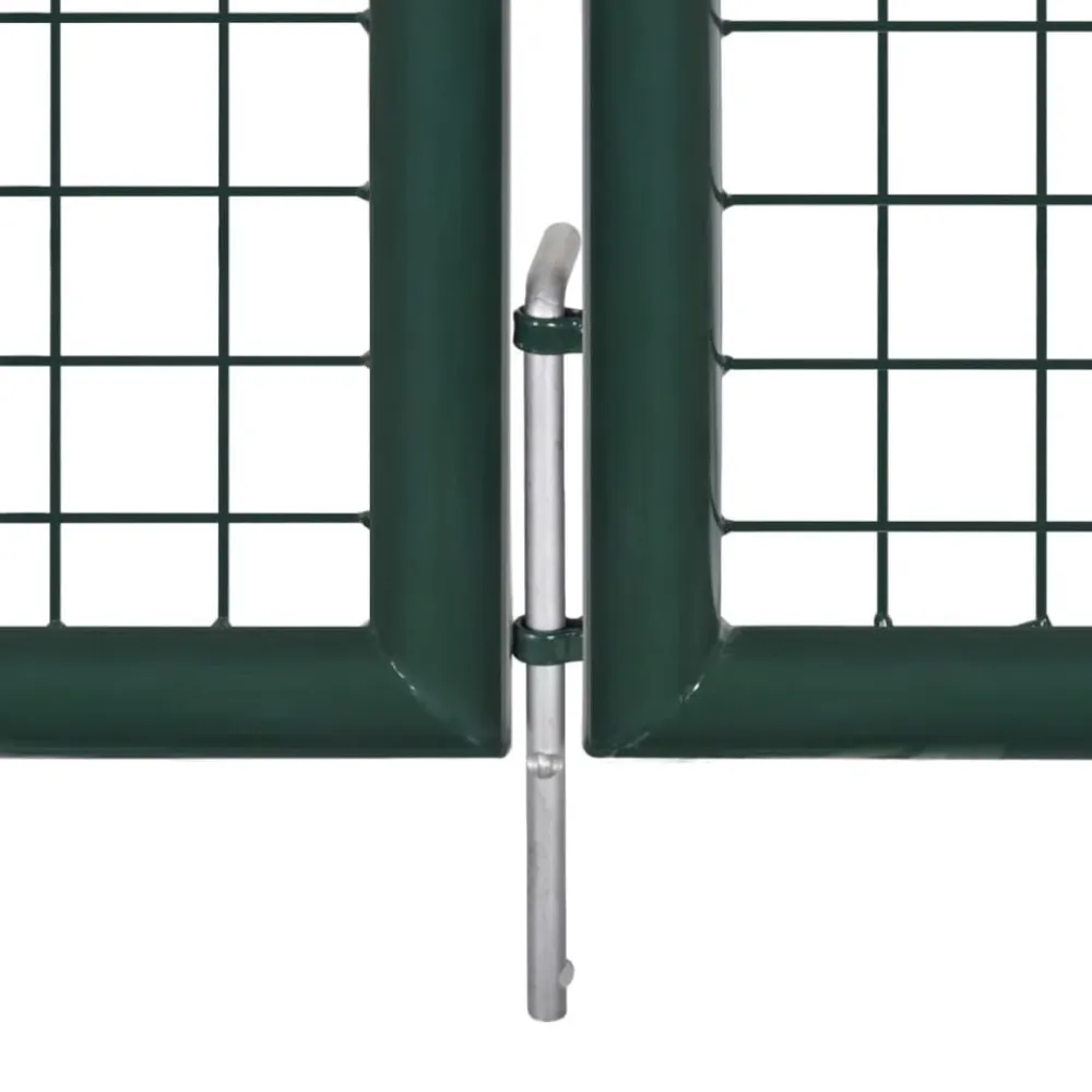 vidaXL Puerta de valla de acero 300 x 100 cm verde