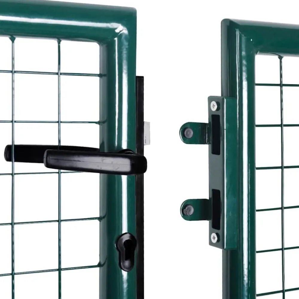 vidaXL Puerta de valla de acero 300 x 100 cm verde