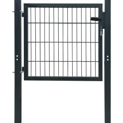 vidaXL Puerta de valla de acero de 100x100 cm Antracita