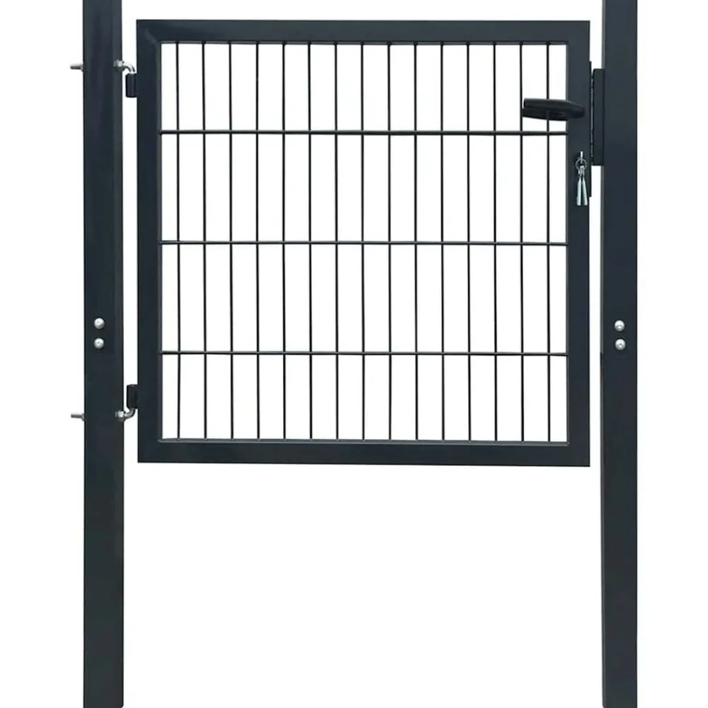 vidaXL Puerta de valla de acero de 100x100 cm Antracita