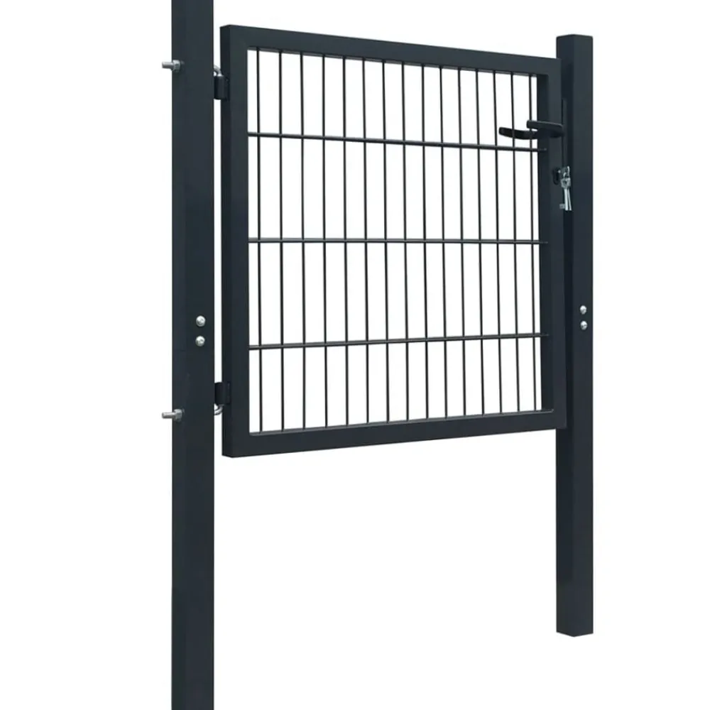 vidaXL Puerta de valla de acero de 100x100 cm Antracita