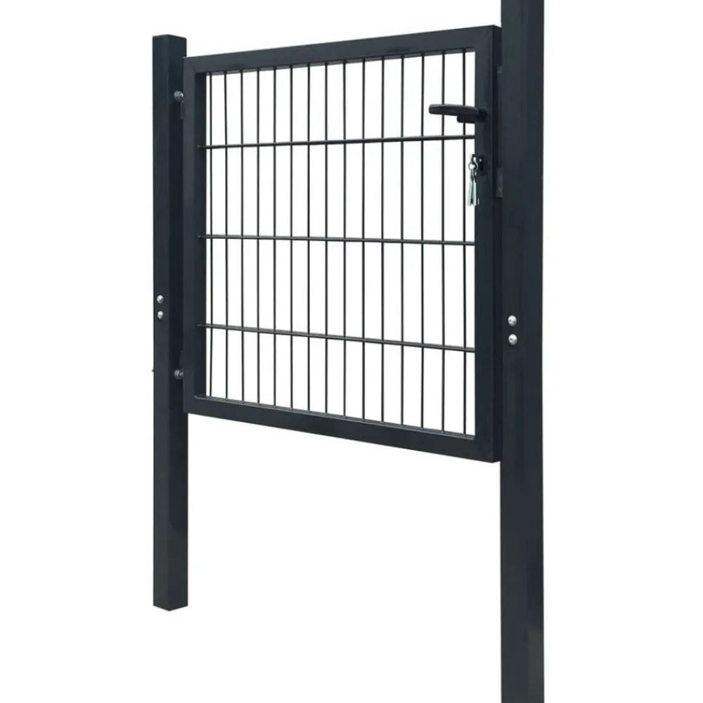 vidaXL Puerta de valla de acero de 100x100 cm Antracita