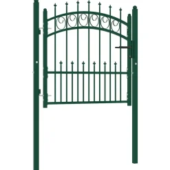 vidaXL Puerta de valla Emmen con pinchos de acero, 104x97 cm, Verde