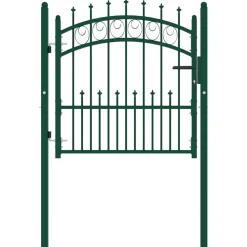 vidaXL Puerta de valla Emmen con pinchos de acero, 104x97 cm, Verde