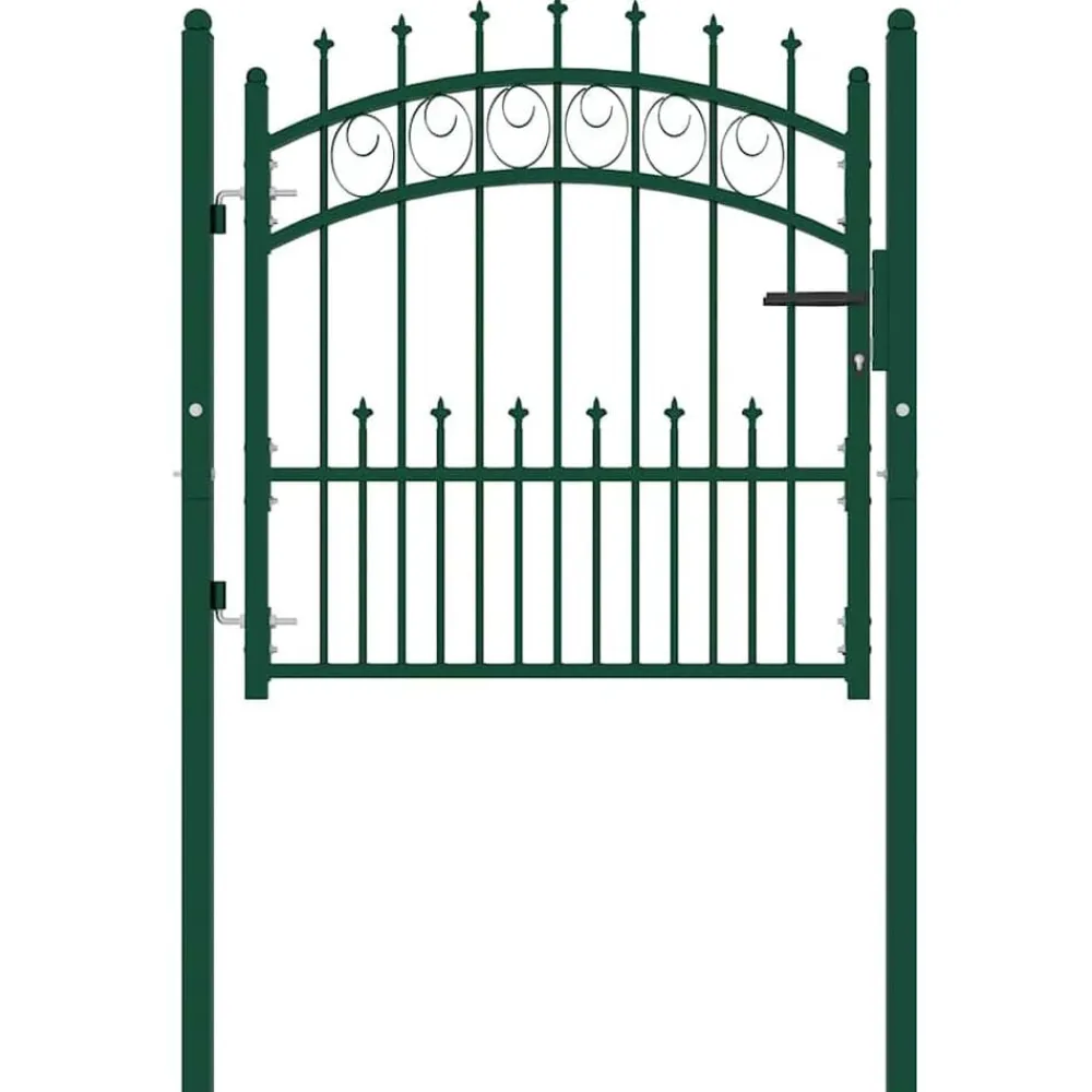 vidaXL Puerta de valla Emmen con pinchos de acero, 104x97 cm, Verde
