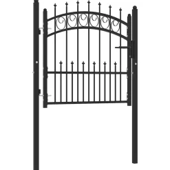 vidaXL Puerta de valla Emmen con pinchos de acero, 104x87 cm, Negro New