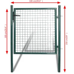 vidaXL Puerta de valla individual de 100x100 cm acero con recubrimiento en polvo New