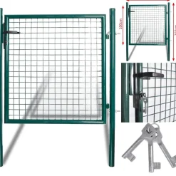 vidaXL Puerta de valla individual de 100x100 cm acero con recubrimiento en polvo New