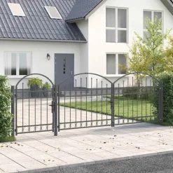 vidaXL Vallas De Jardín-Puerta de valla jardín con parte superior arqueada Assen