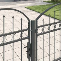 vidaXL Vallas De Jardín-Puerta de valla jardín con parte superior arqueada Assen