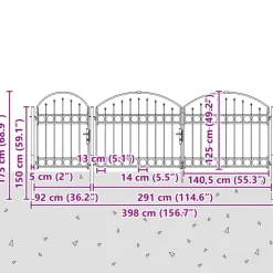 vidaXL Vallas De Jardín-Puerta de valla jardín con parte superior arqueada Assen