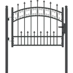 vidaXL Puerta de valla Kampen con punta de lanza negra, 103x75 cm, acero Hot