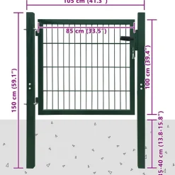 vidaXL Vallas De Jardín-Puerta de vallado de acero 100x100 cm