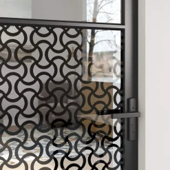 vidaXL Puerta de Vidrio Calado 76 x 3.5 x 201.5 cm Aluminio Negro Clearance