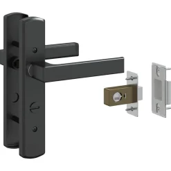 vidaXL Puerta de Vidrio Calado 76 x 3.5 x 201.5 cm Aluminio Negro Clearance