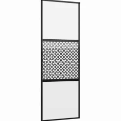 vidaXL Puerta de Vidrio Calado Negro 90 x 2 x 205 cm Aluminio Clearance