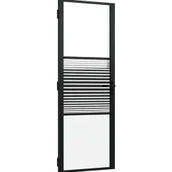 vidaXL Materiales De Construcción-Puerta de Vidrio Rayado 76 x 3.5 x 201.5 cm Aluminio