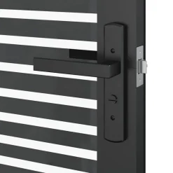vidaXL Materiales De Construcción-Puerta de Vidrio Rayado 76 x 3.5 x 201.5 cm Aluminio