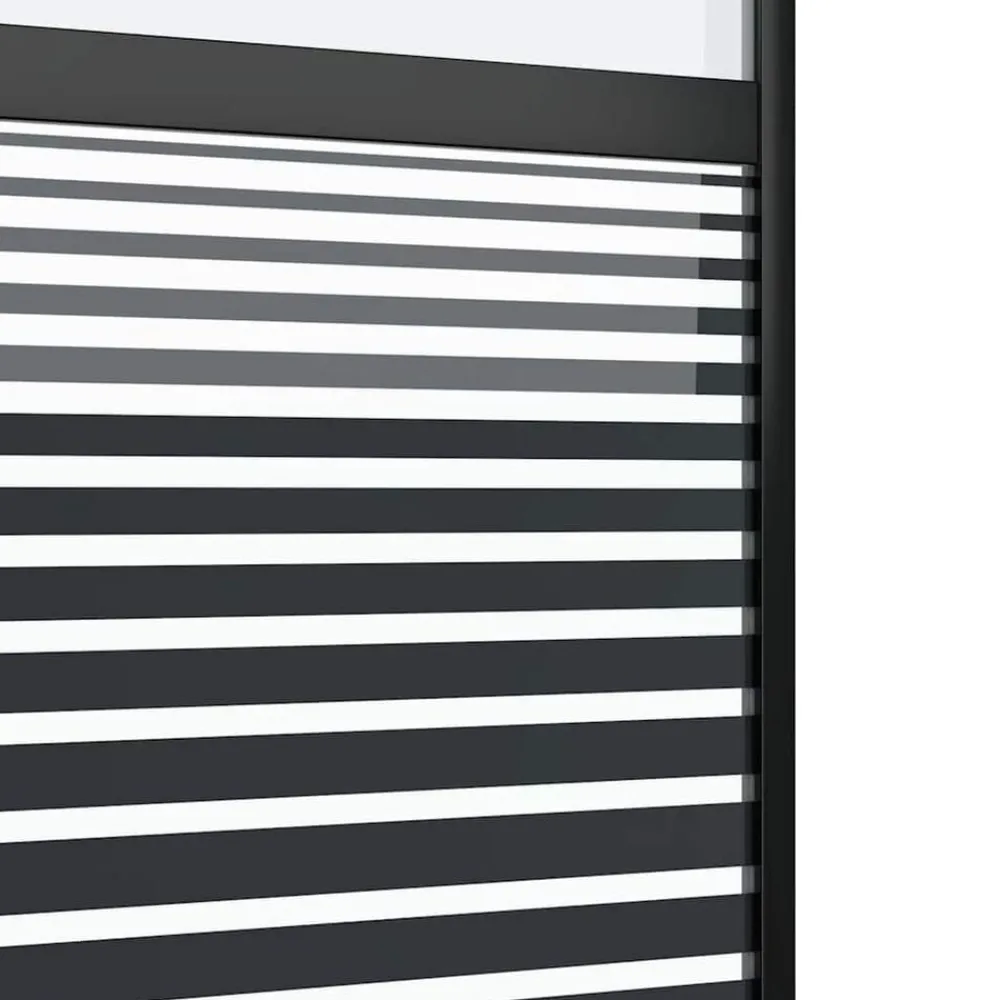 vidaXL Materiales De Construcción-Puerta de Vidrio Rayado Negro 90 x 2 x 205 cm Aluminio