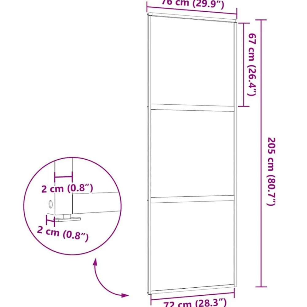 vidaXL Materiales De Construcción-Puerta de Vidrio Rayado Negro 90 x 2 x 205 cm Aluminio