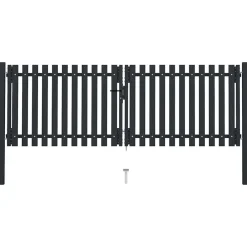 vidaXL Puerta doble de acero para valla 300 x 75 cm antracita Sale