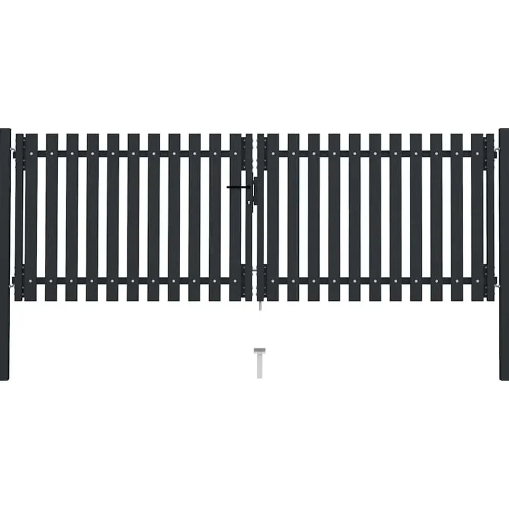 vidaXL Puerta doble de acero para valla 300 x 75 cm antracita Sale