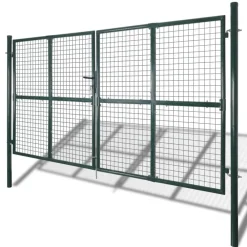 vidaXL Vallas De Jardín-Puerta doble para valla de 300x150 cm acero con recubrimiento en polvo