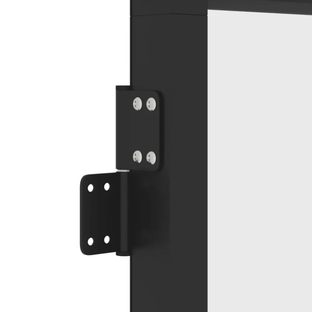 vidaXL Materiales De Construcción-Puerta interior delgada negra vidrio y aluminio 76x201,5 cm