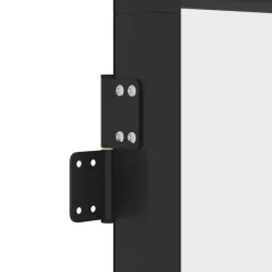 vidaXL Materiales De Construcción-Puerta interior delgada negra vidrio y aluminio 76x201,5 cm