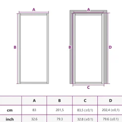 vidaXL Puerta interior de vidrio y aluminio blanco mate 83x201,5 cm Blanco y escarcha