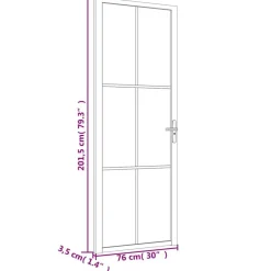 vidaXL Puerta interior de vidrio y aluminio negro mate 76x201,5 cm Negro y escarcha Hot