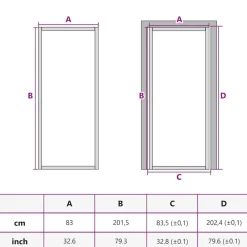 vidaXL Puerta interior vidrio EGS y aluminio blanco 83x201,5 cm Blanco y transparente oscuro Discount