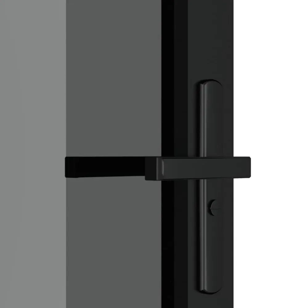 vidaXL Materiales De Construcción-Puerta interior vidrio EGS y aluminio negro 76x201,5 cm