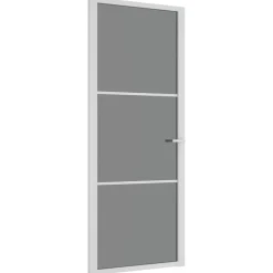 vidaXL Puerta interior vidrio EGS y aluminio blanco 83x201,5 cm Blanco y transparente oscuro Sale