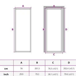 vidaXL Puerta interior vidrio EGS y aluminio negro 76x201,5 cm Negro y transparente oscuro Hot