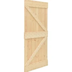 vidaXL Puerta NARVIK 80 x 210 cm Madera de Pino Sólido Natural New