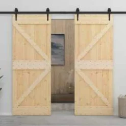 vidaXL Puerta NARVIK 80 x 210 cm Madera de Pino Sólido Natural New