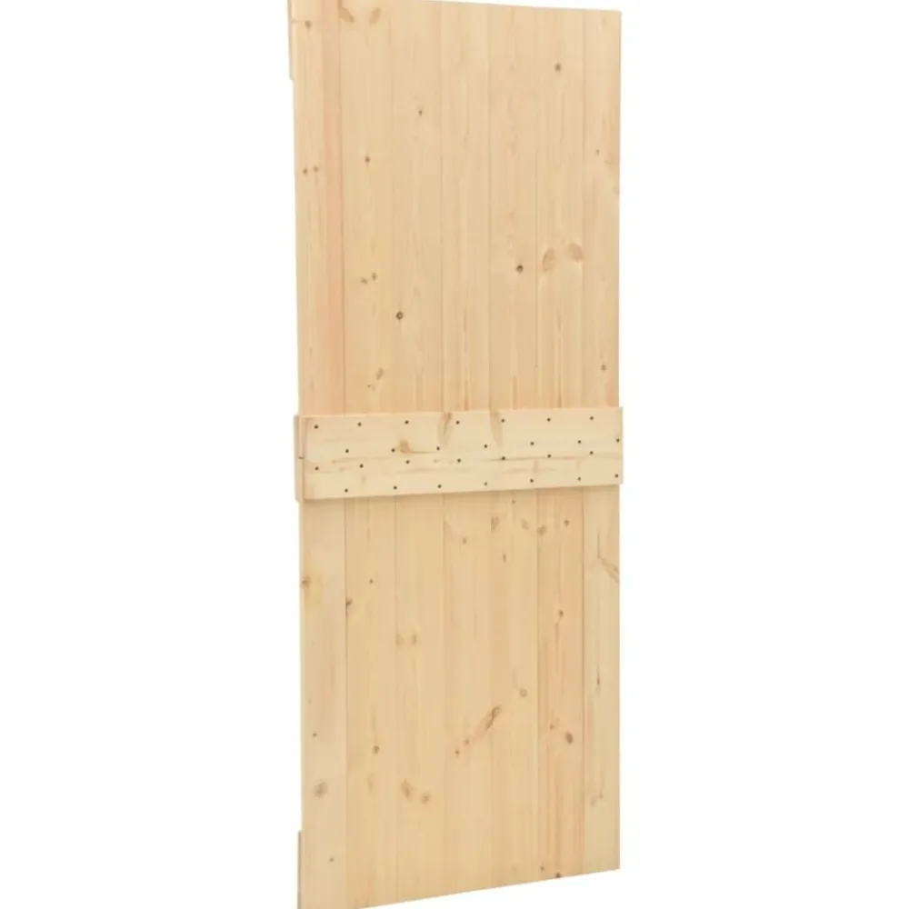 vidaXL Puerta NARVIK 80 x 210 cm Madera de Pino Sólido Natural New