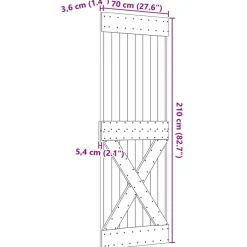 vidaXL Materiales De Construcción-Puerta NARVIK 70 x 210 cm Madera de Pino Sólido