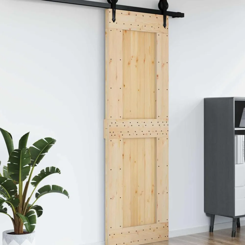 vidaXL Puerta NARVIK 70 x 210 cm Madera de Pino Sólido Natural