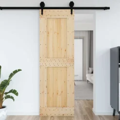 vidaXL Puerta NARVIK 70 x 210 cm Madera de Pino Sólido Natural