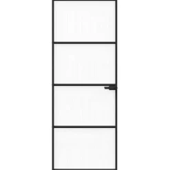 vidaXL Puerta para el Hogar 76 x 201,5 x 3,5 cm Negra y estriada Discount