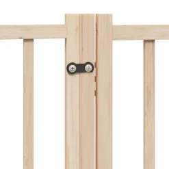 vidaXL Puerta para perros plegable 9 paneles madera de álamo 450 cm Natural Sale