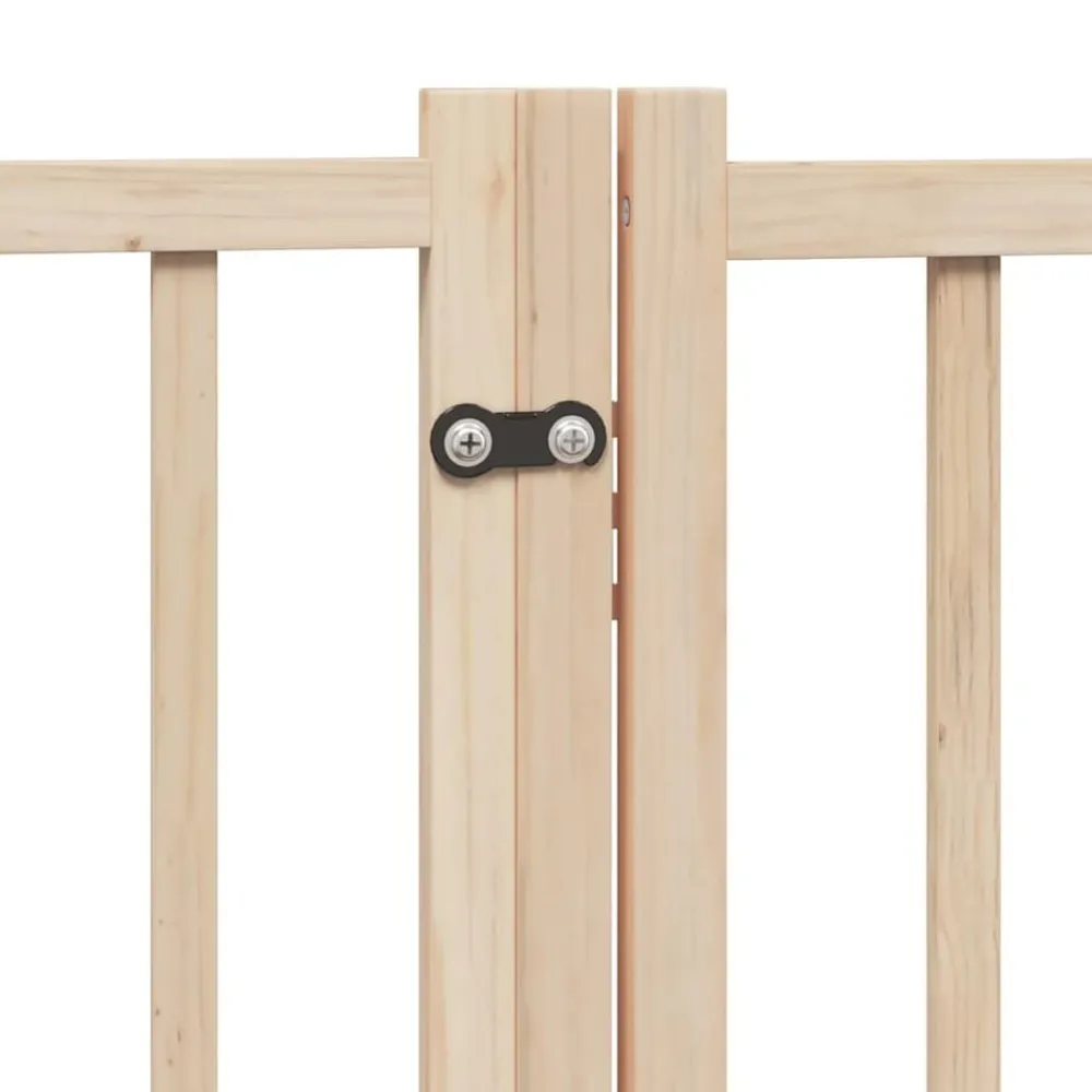 vidaXL Puerta para perros plegable 9 paneles madera de álamo 450 cm Natural Sale
