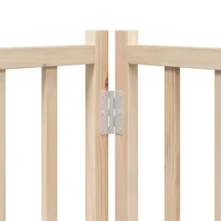 vidaXL Puerta para perros plegable 9 paneles madera de álamo 450 cm Natural Sale