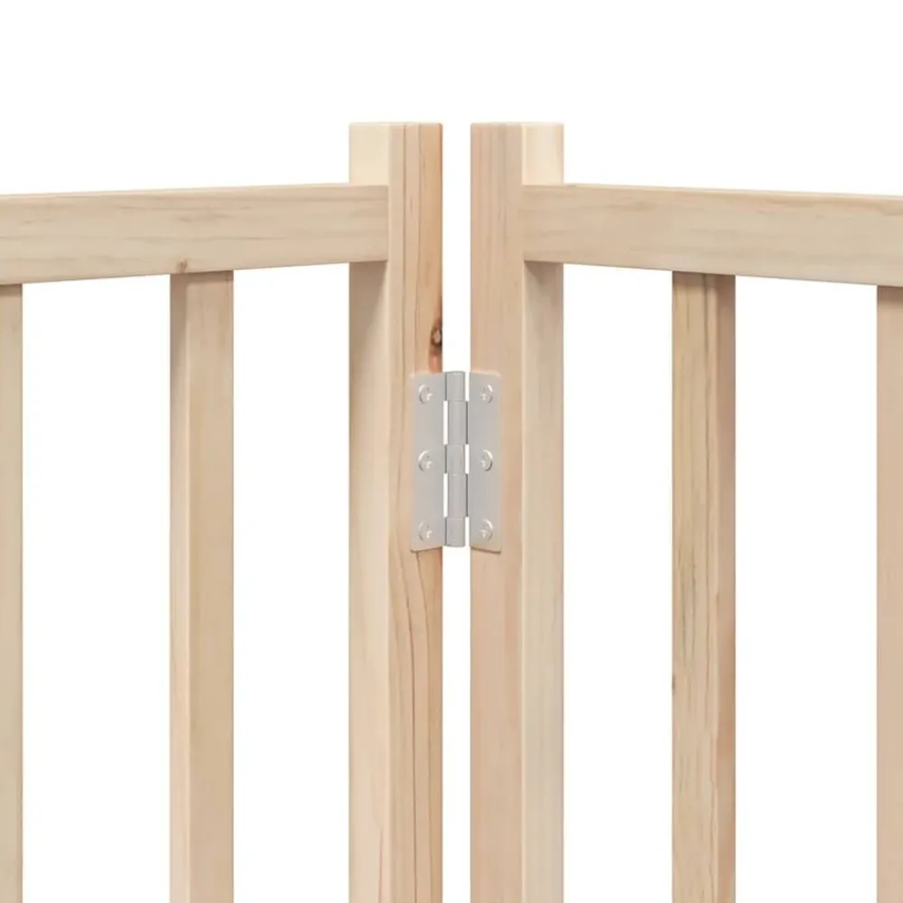 vidaXL Puerta para perros plegable 9 paneles madera de álamo 450 cm Natural Sale