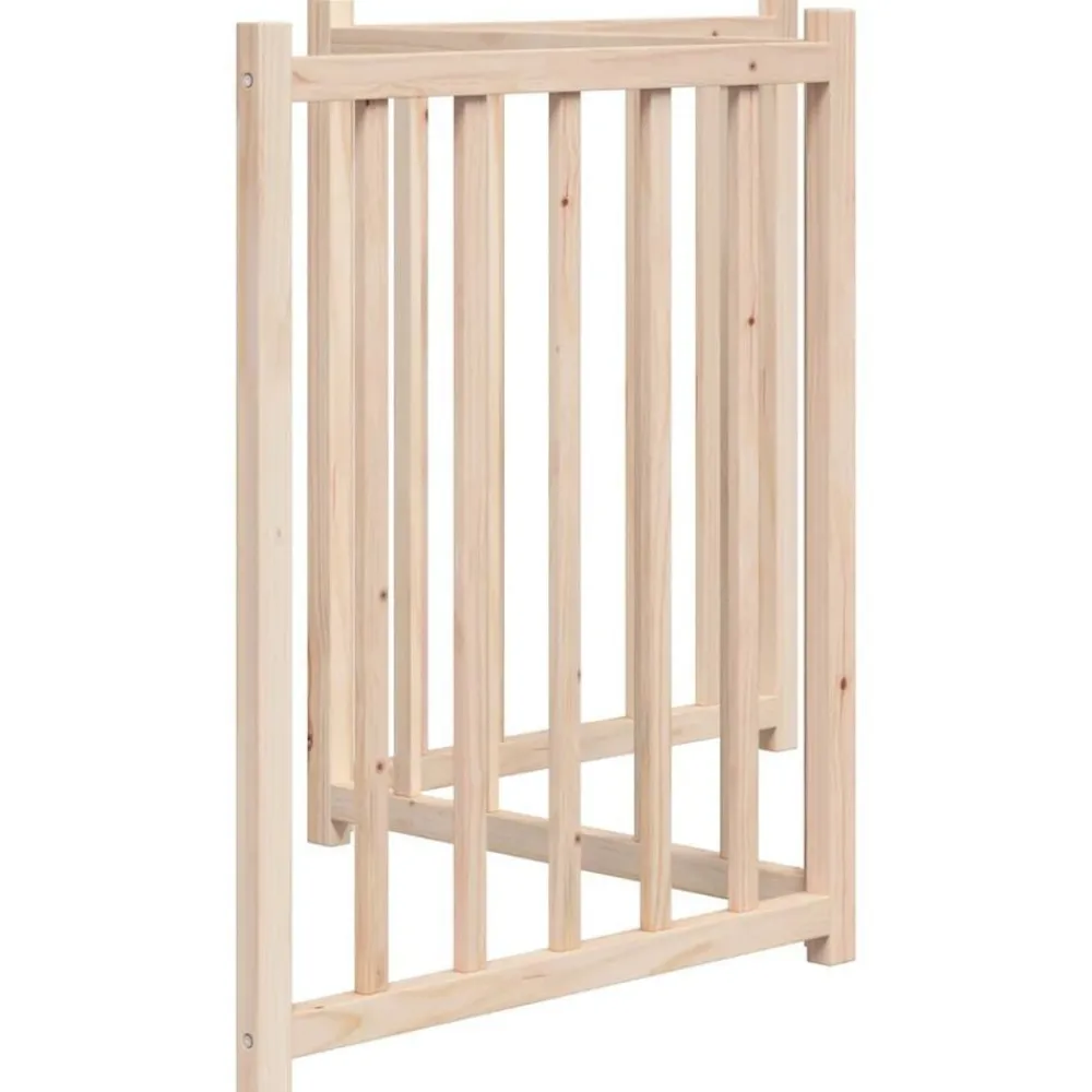 vidaXL Puerta para perros plegable 3 paneles madera de abeto 150 cm Natural Sale