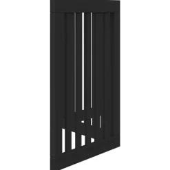 vidaXL Puerta para perros plegable 3 paneles madera álamo negra 150 cm Negro Clearance